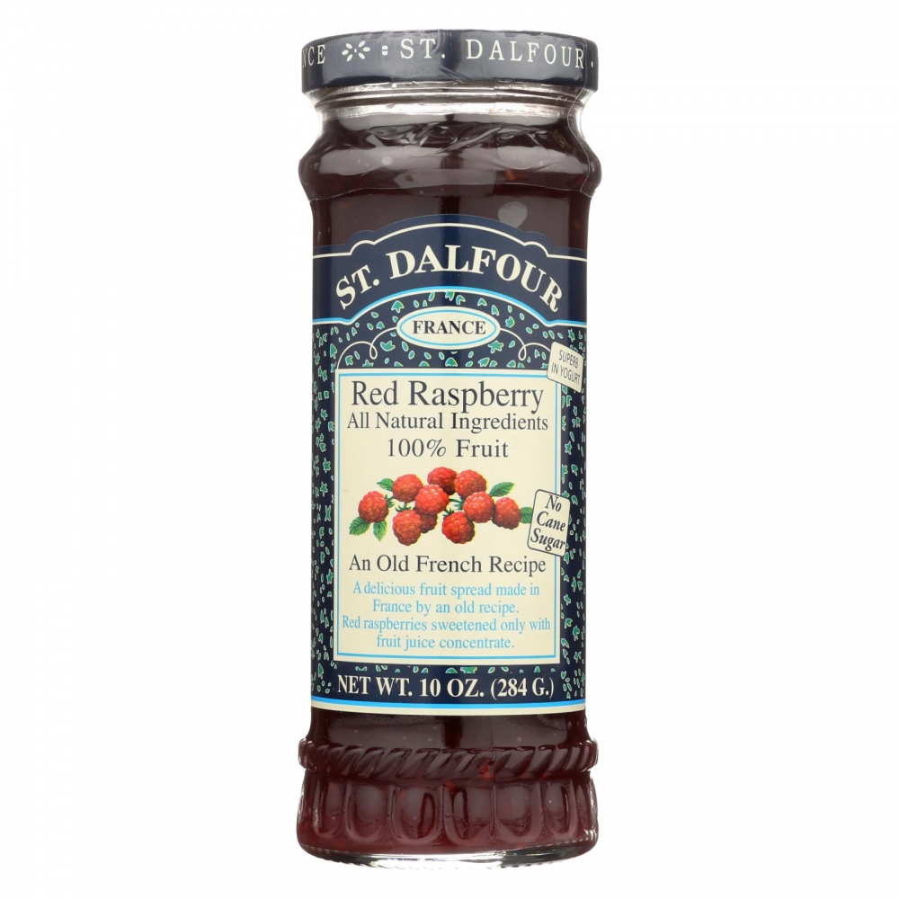 St Dalfour Fruit Spread - Deluxe - 100 Percent Fruit - Red Raspberry - 10 oz - 6개 묶음상품