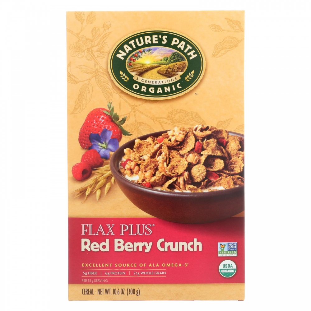Nature's Path Organic Flax Plus Cereal - Red Berry Crunch - 12개 묶음상품 - 10.6 oz.