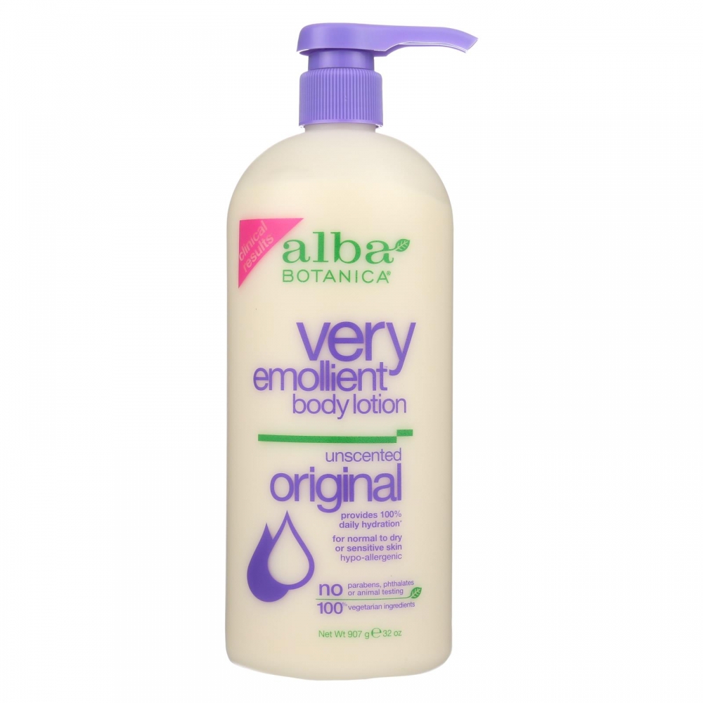 Alba Botanica - Very Emollient Body Lotion - Unscented - 32 fl oz