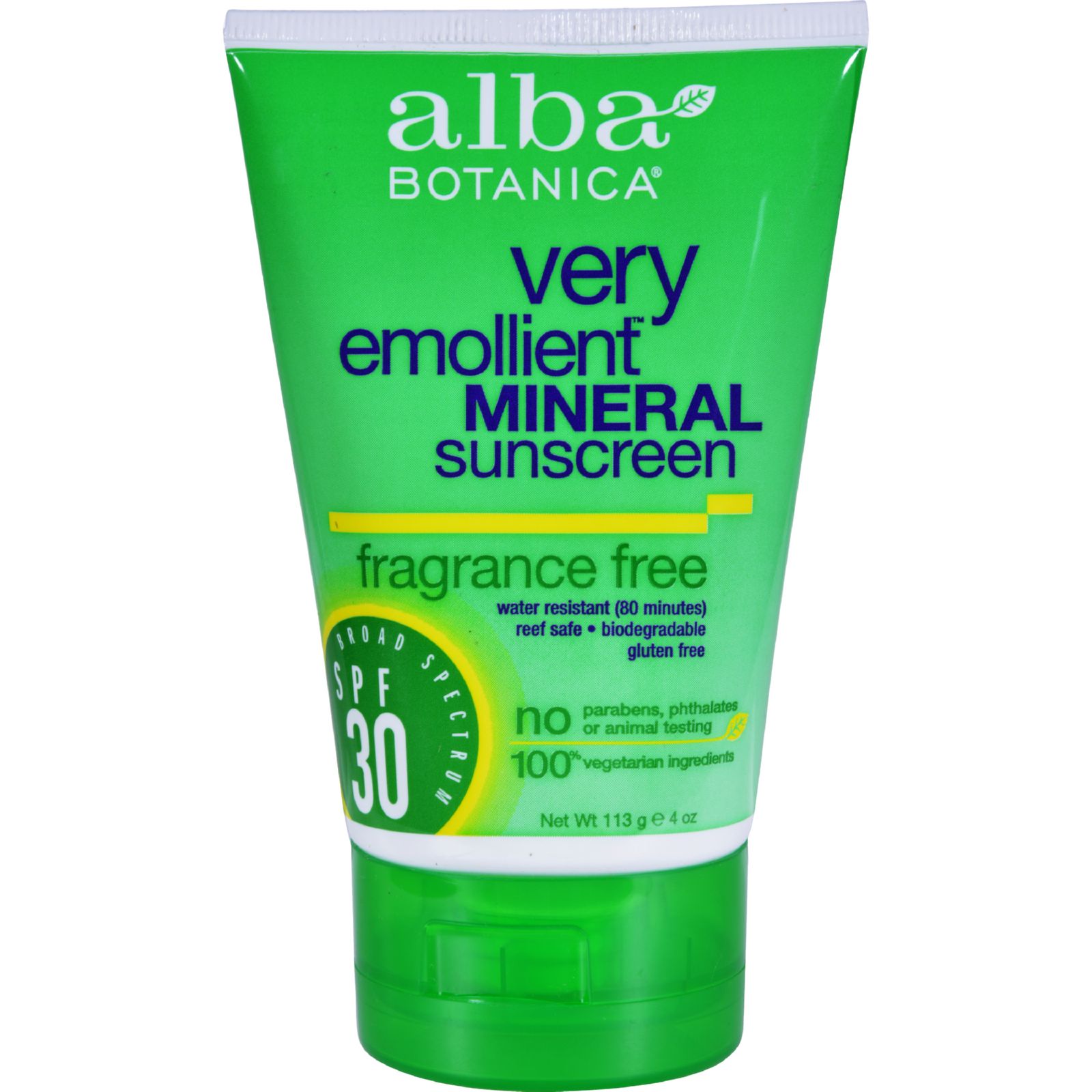 Alba Botanica - Sunscreen - Alba Sun Min SPF 30 F.Free 4oz. - Case of 1 - 4 fl oz.