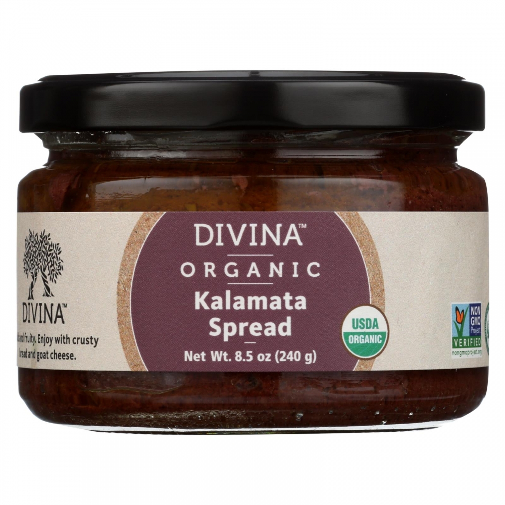 Divina - Organic Kalamata Olive Spread - 6개 묶음상품 - 8.5 oz.