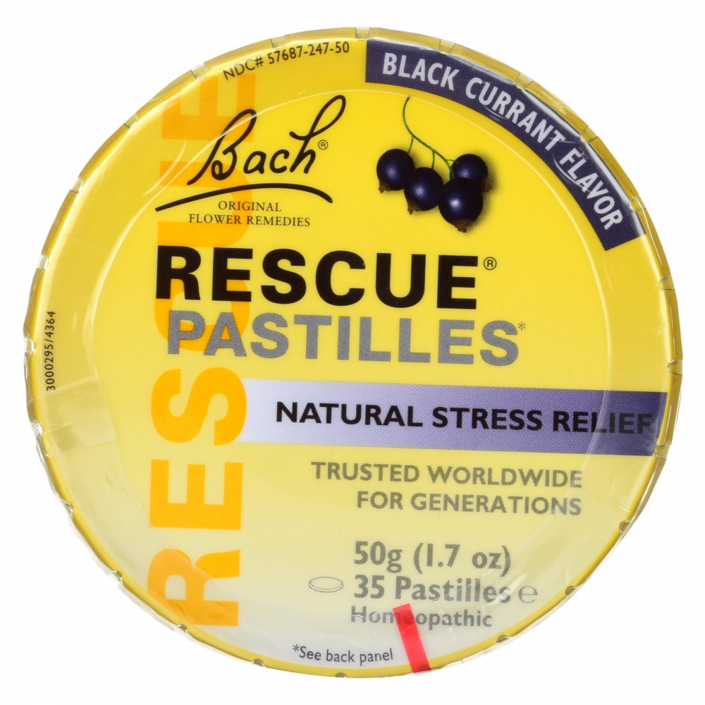 Bach Flower Remedies Rescue Pastilles Black Currant - 1.7 oz - 12개 묶음상품