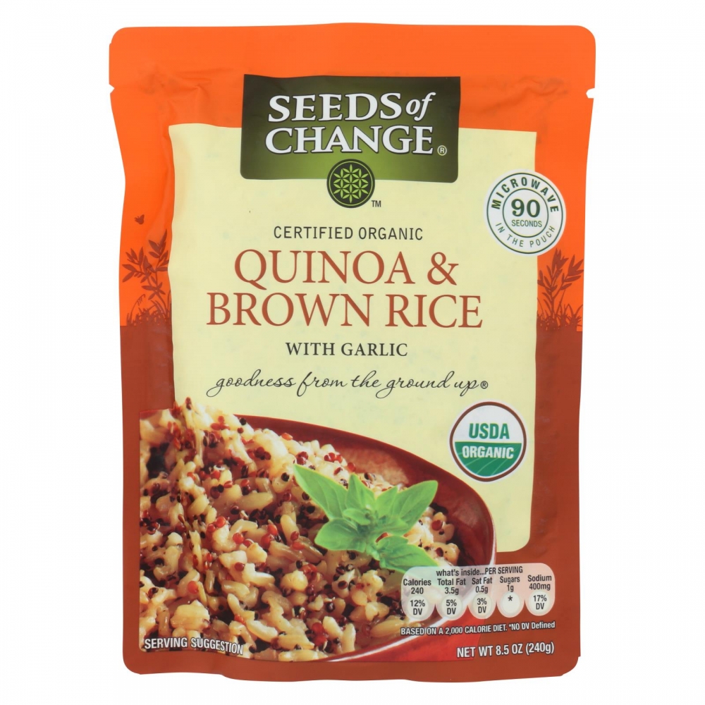 Seeds of Change Organic Quinoa and Brown Rice with Garlic - 12개 묶음상품 - 8.5 oz.