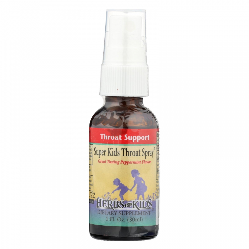 Herbs For Kids Super Kid's Throat Spray Peppermint - 1 fl oz