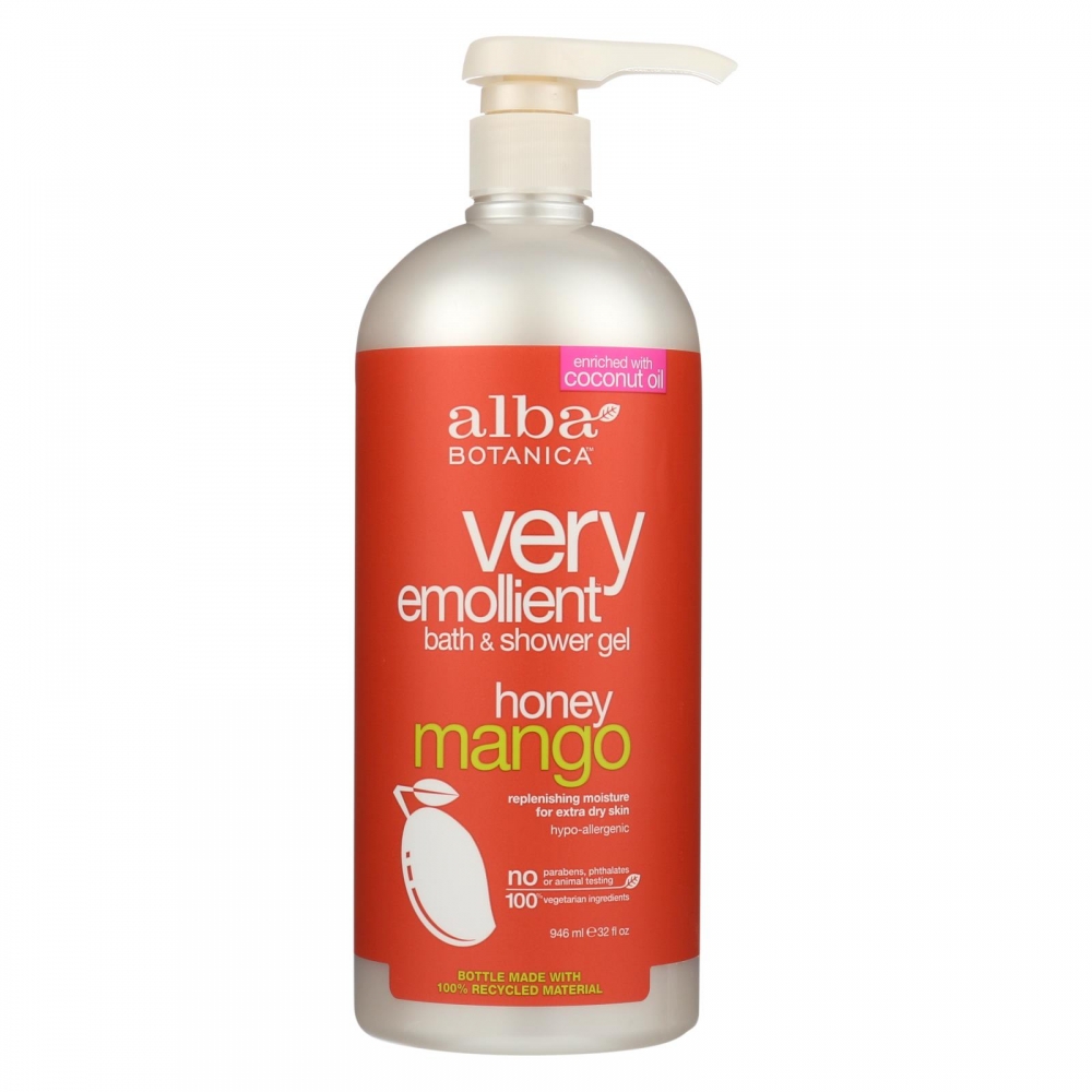 Alba Botanica - Very Emollient Bath and Shower Gel - Honey Mango - 32 fl oz