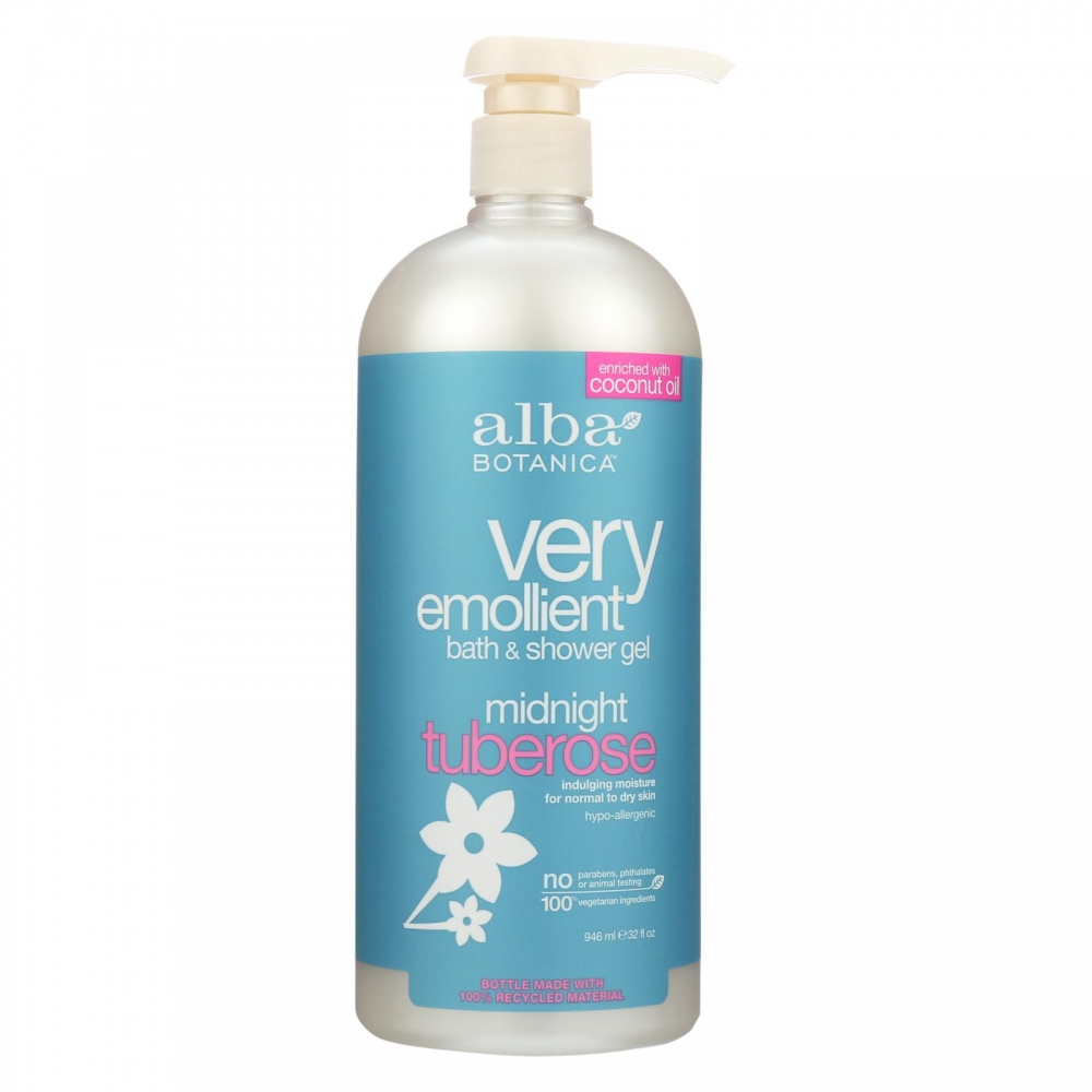 Alba Botanica - Very Emollient Bath and Shower Gel - Midnight Tuberose - 32 fl oz