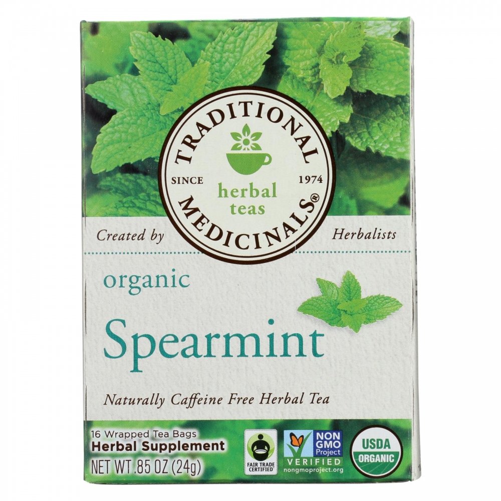 Traditional Medicinals Organic Spearmint Herbal Tea - 16 Tea Bags - 6개 묶음상품