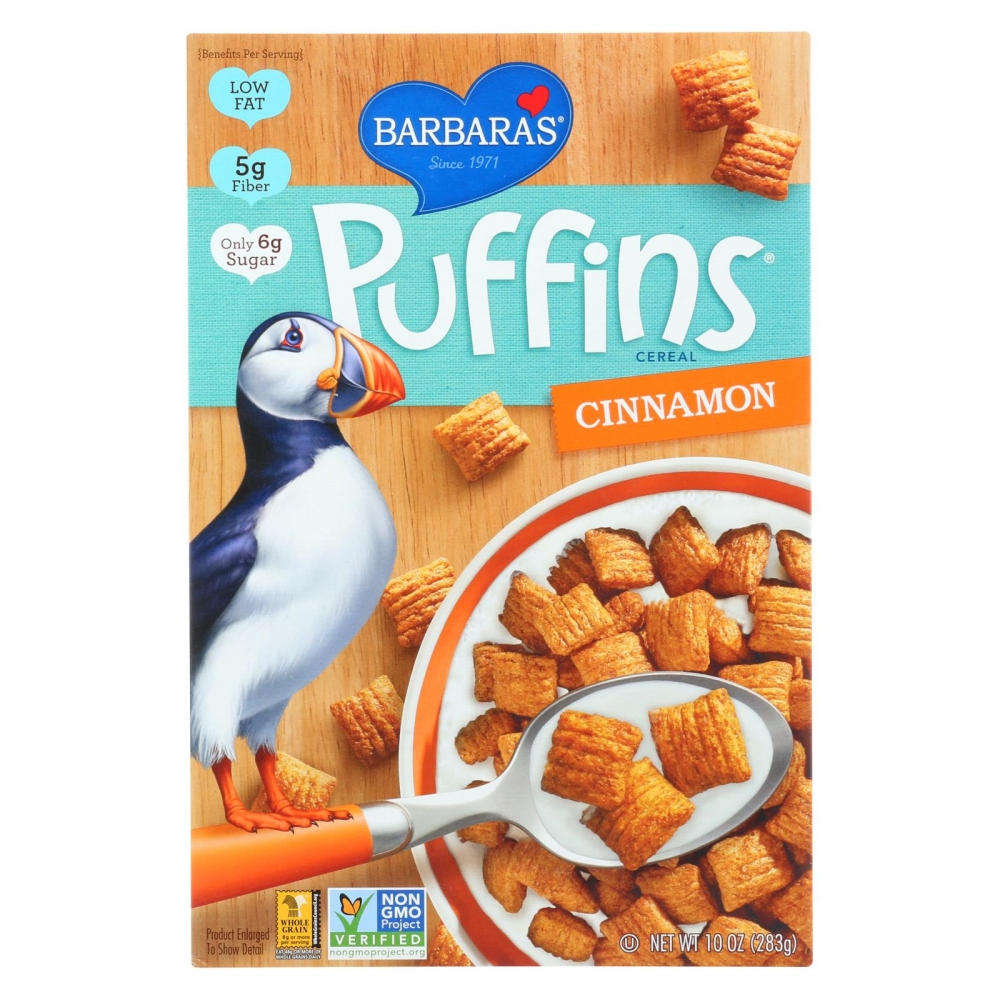 Barbara's Bakery - Puffins Cereal - Cinnamon - 12개 묶음상품 - 10 oz.