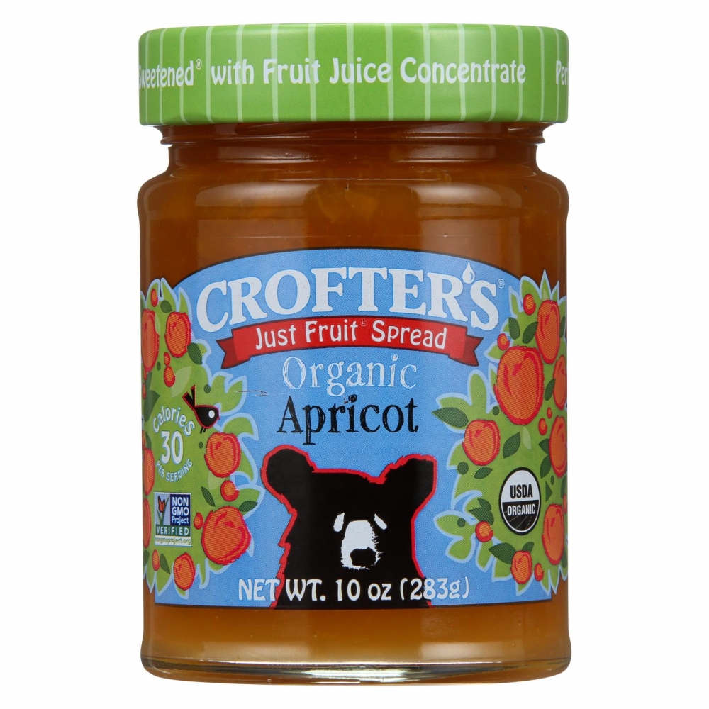 Crofters Fruit Spread - Organic - Just Fruit - Apricot - 10 oz - 6개 묶음상품