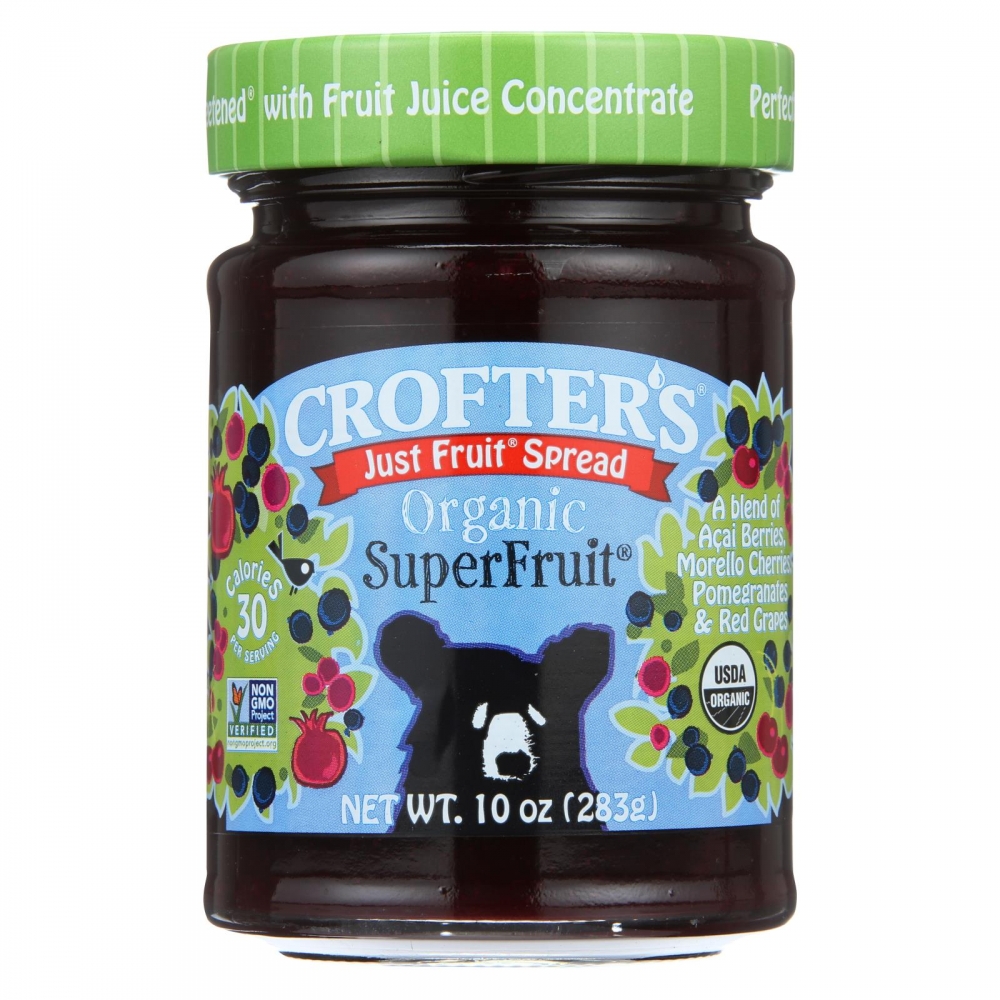 Crofters Fruit Spread - Organic - Just Fruit - Superfruit - 10 oz - 6개 묶음상품