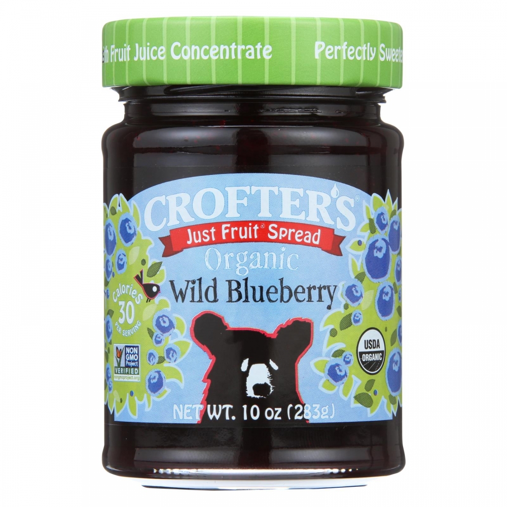Crofters Fruit Spread - Organic - Just Fruit - Wild Blueberry - 10 oz - 6개 묶음상품