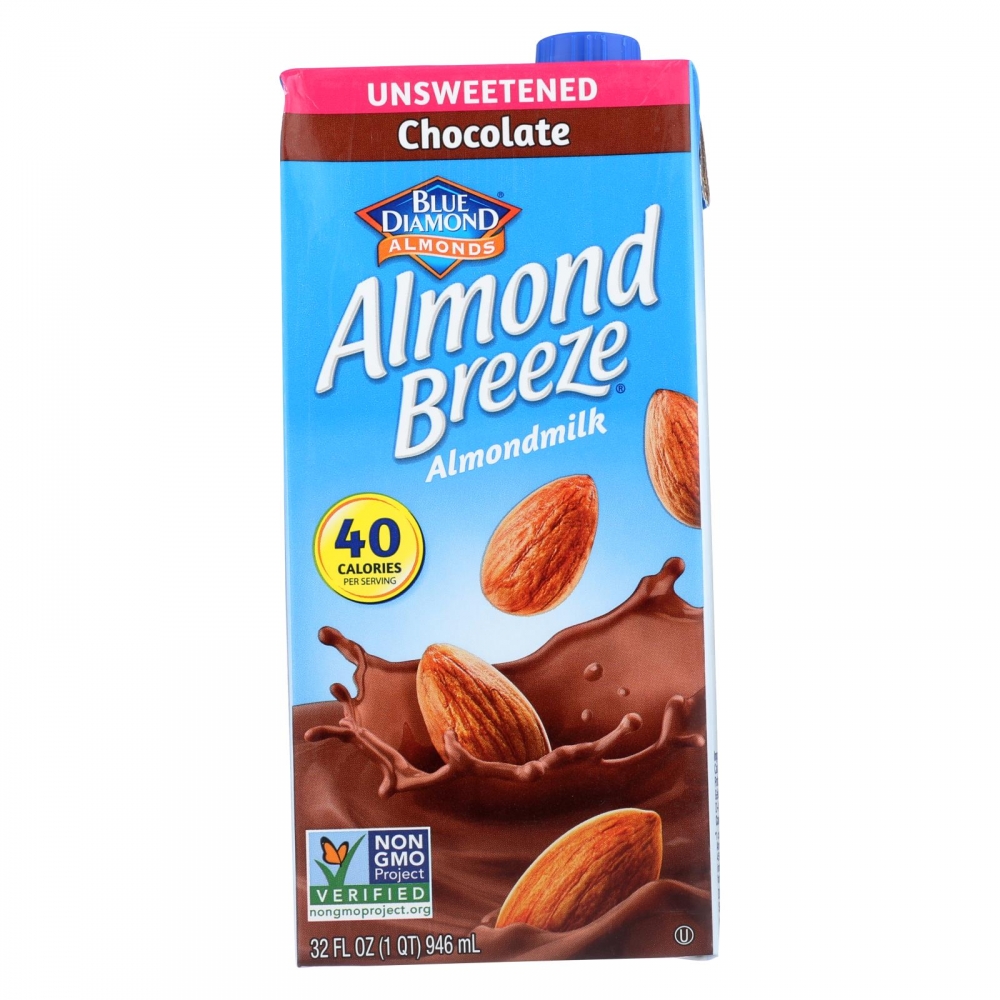 Almond Breeze - Almond Milk - Unsweetened Chocolate - 12개 묶음상품 - 32 fl oz.