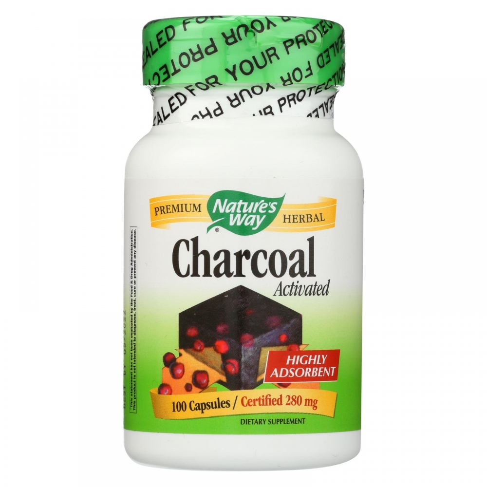 Nature's Way - Activated Charcoal - 280 mg - 100 Capsules