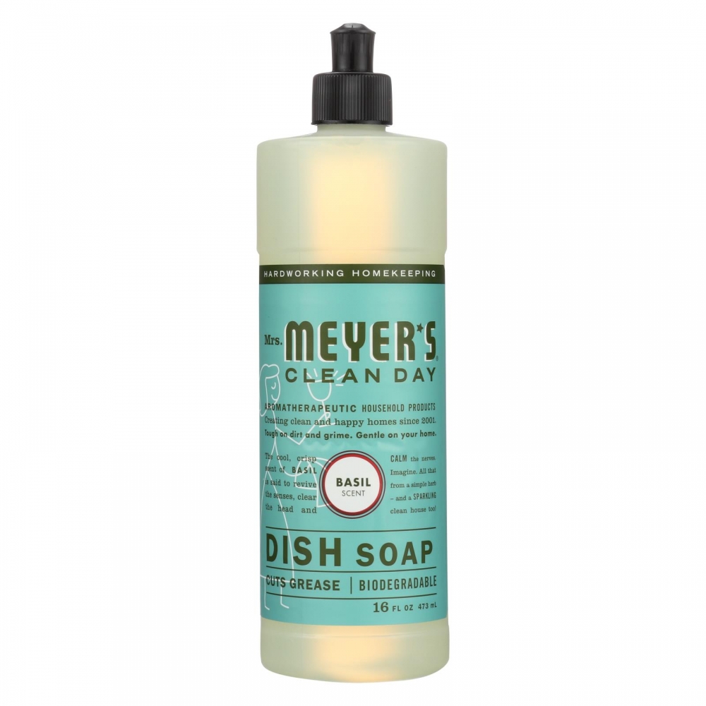 Mrs. Meyer's Clean Day - Liquid Dish Soap - Basil - 6개 묶음상품 - 16 oz