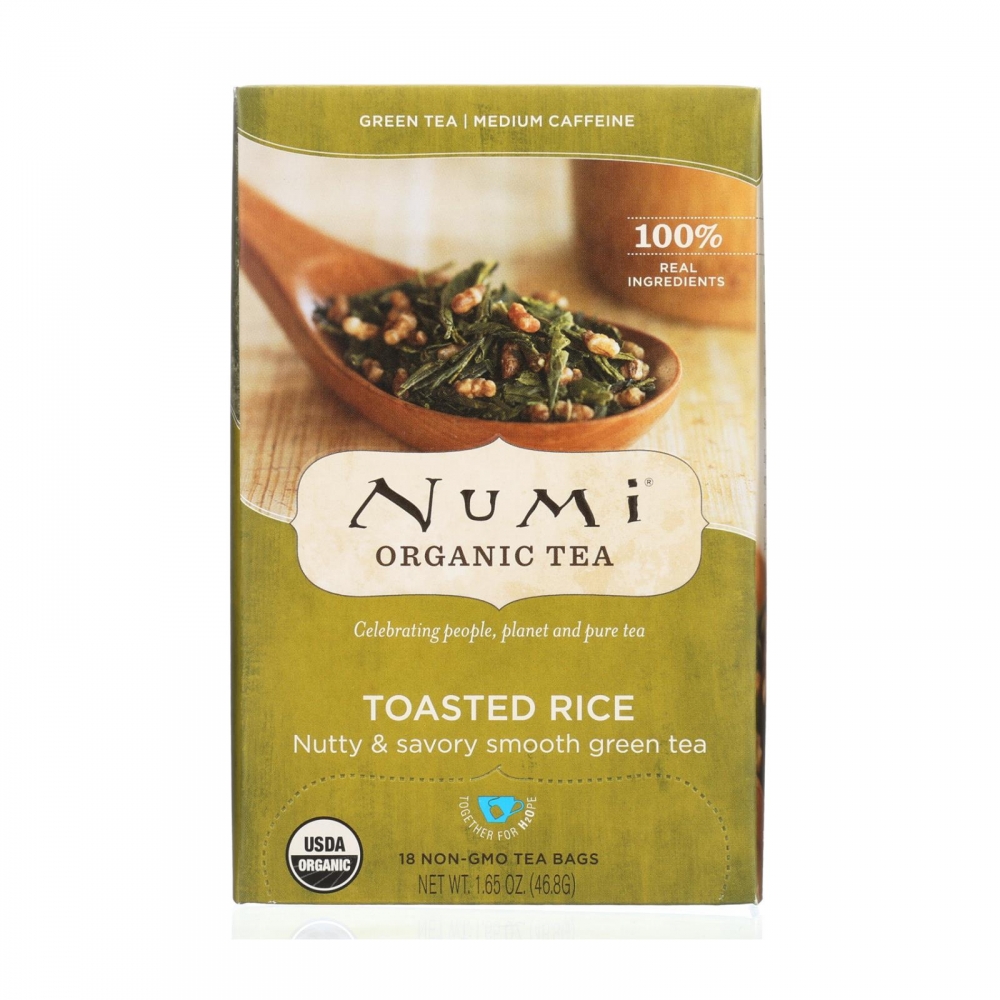 Numi Tea Toasted Rice Green Tea - Organic - 6개 묶음상품 - 18 Bags