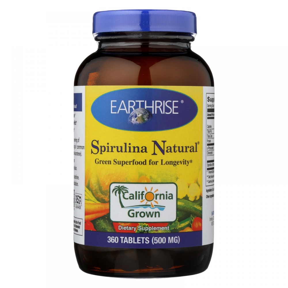 Earthrise Spirulina Natural - 500 mg - 360 Tablets