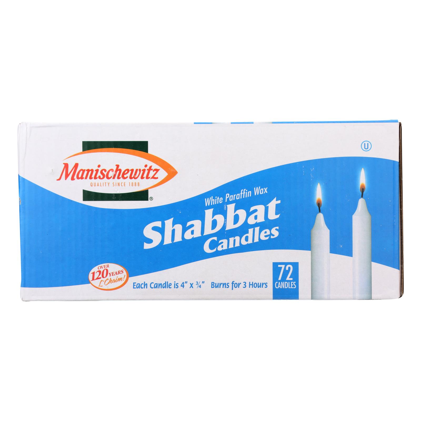 Manischewitz Shabbat Candles - Case of 8 - 72 CT