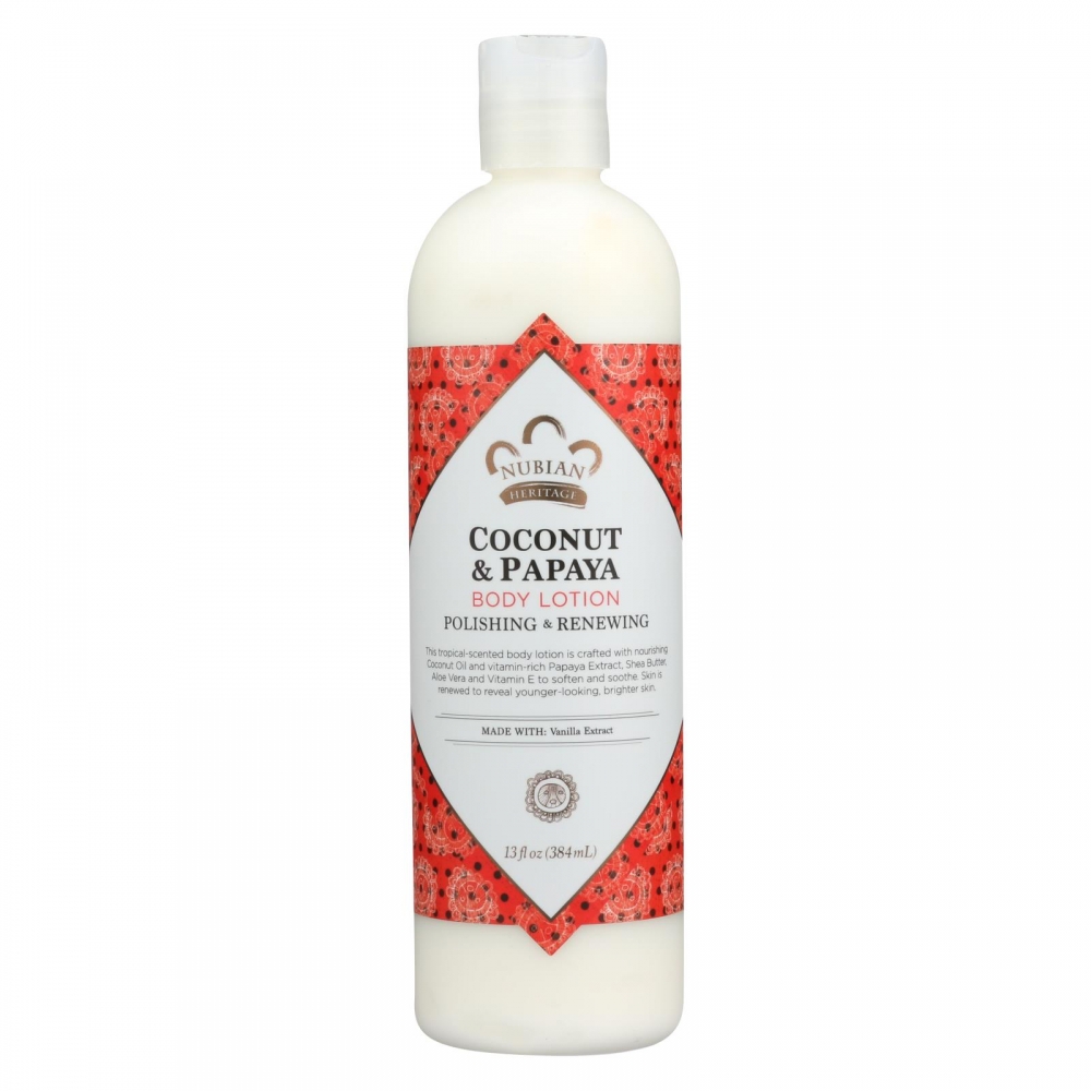 Nubian Heritage Lotion - Coconut and Papaya - 13 oz