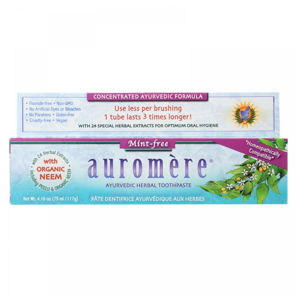 Auromere Toothpaste - Mint-Free - Case of 1 - 4.16 oz.