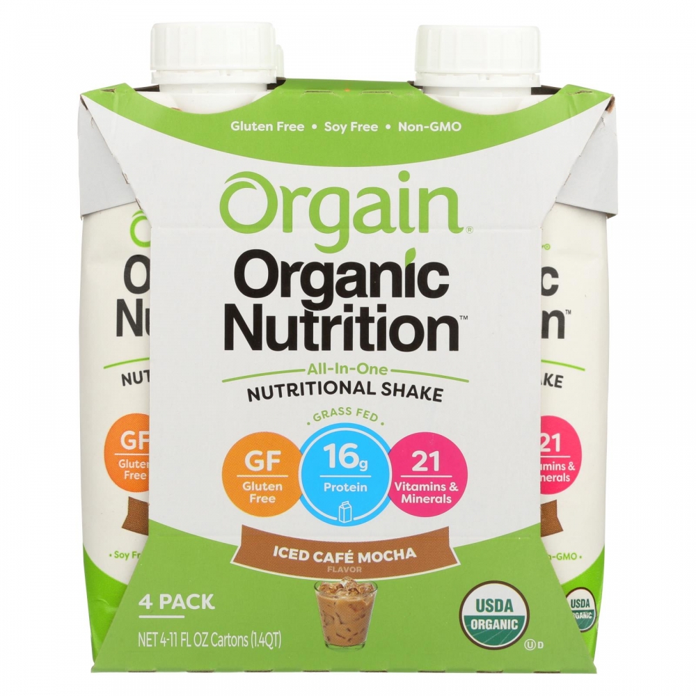 Orgain Organic Nutritional Shake - Iced Cafe Mocha - 3개 묶음상품 - 11 fl oz.