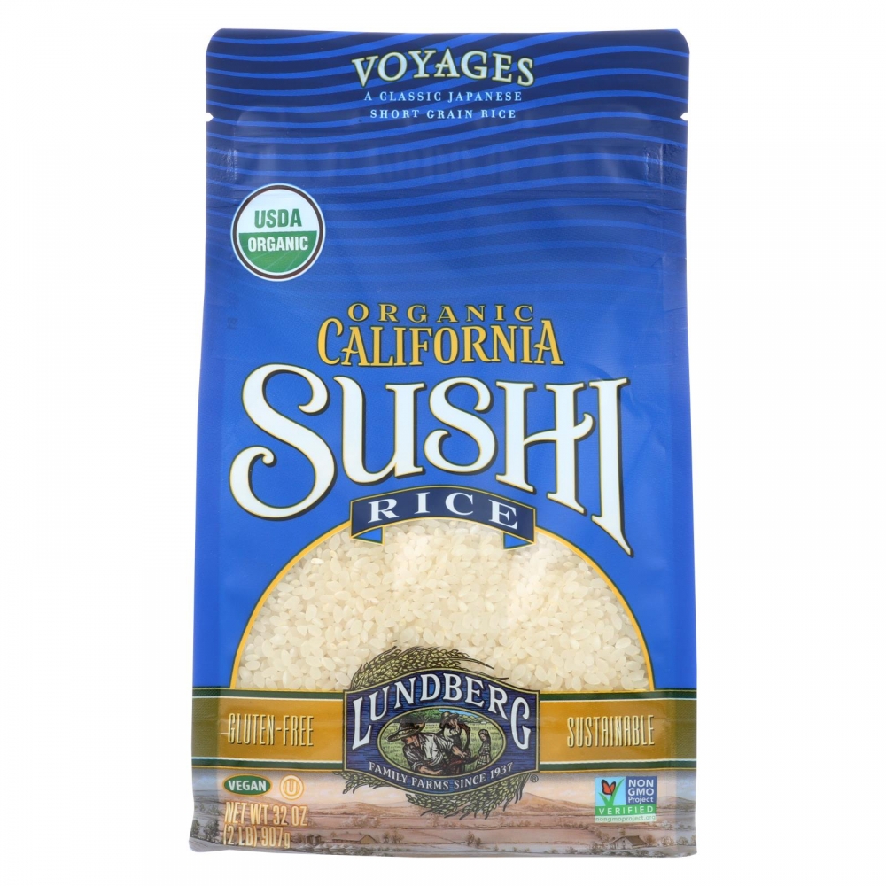 Lundberg Family Farms Organic Sushi White Rice - 6개 묶음상품 - 2 lb.