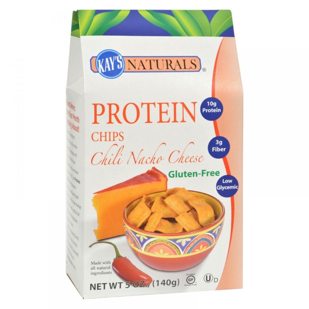 Kay's Naturals Better Balance Protein Chips - Chili Nacho Cheese - Case of 6 - 5 oz