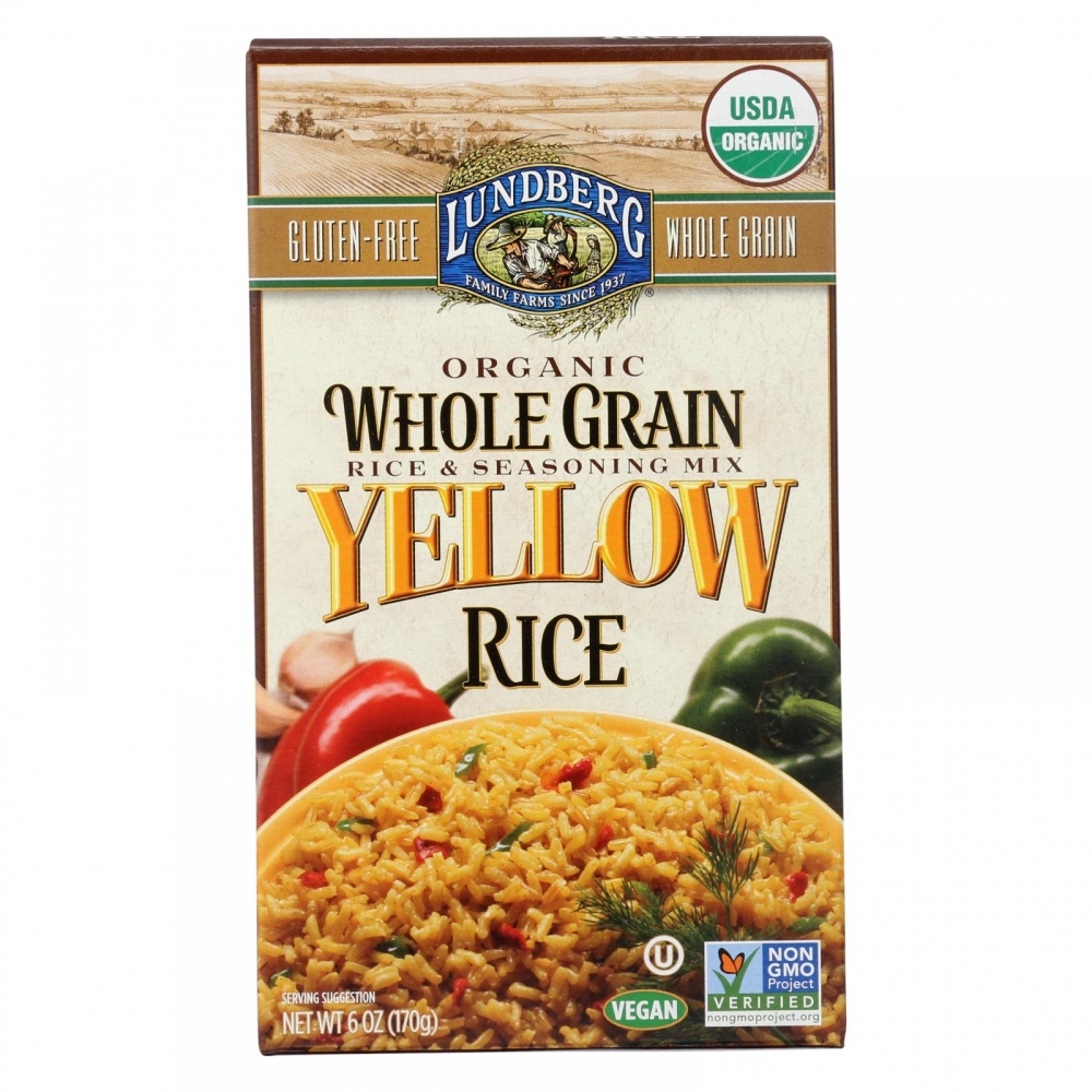 Lundberg Family Farms Organic Whole Grain Yellow Rice - 6개 묶음상품 - 6 oz.