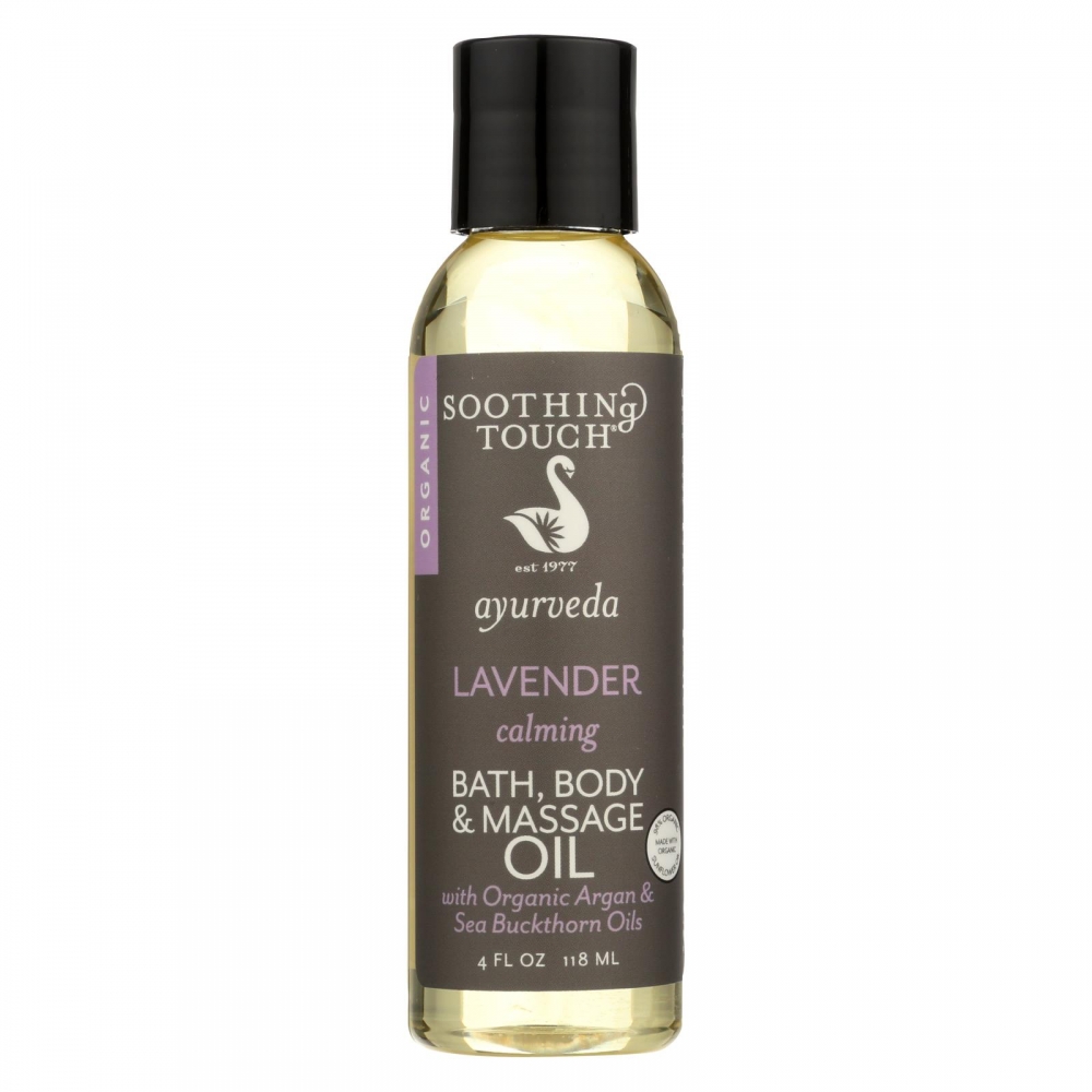 Soothing Touch Bath Body and Massage Oil - Organic - Ayurveda - Lavender - Calming - 4 oz