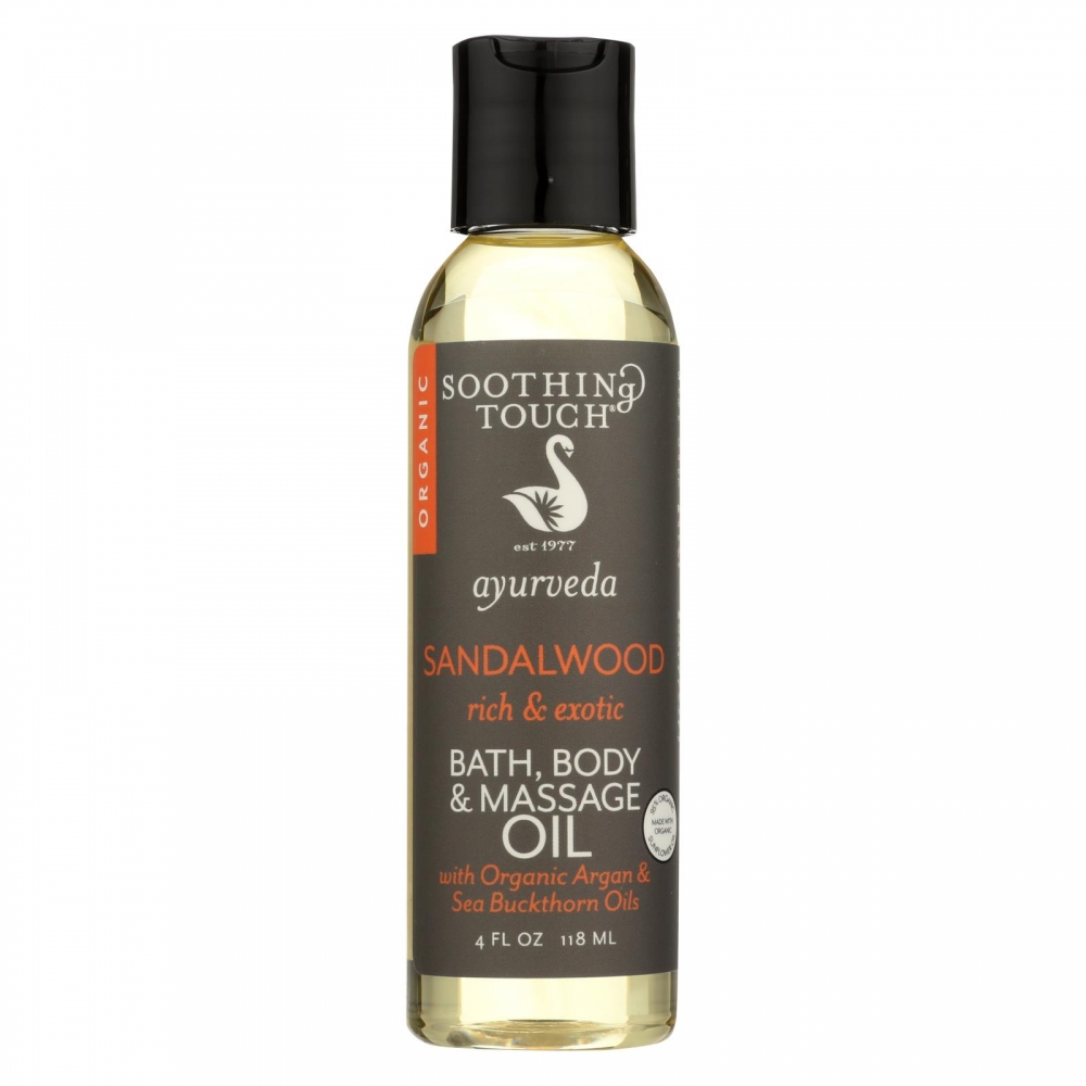 Soothing Touch Bath Body and Massage Oil - Ayurveda - Sandalwood - Rich and Exotic - 4 oz