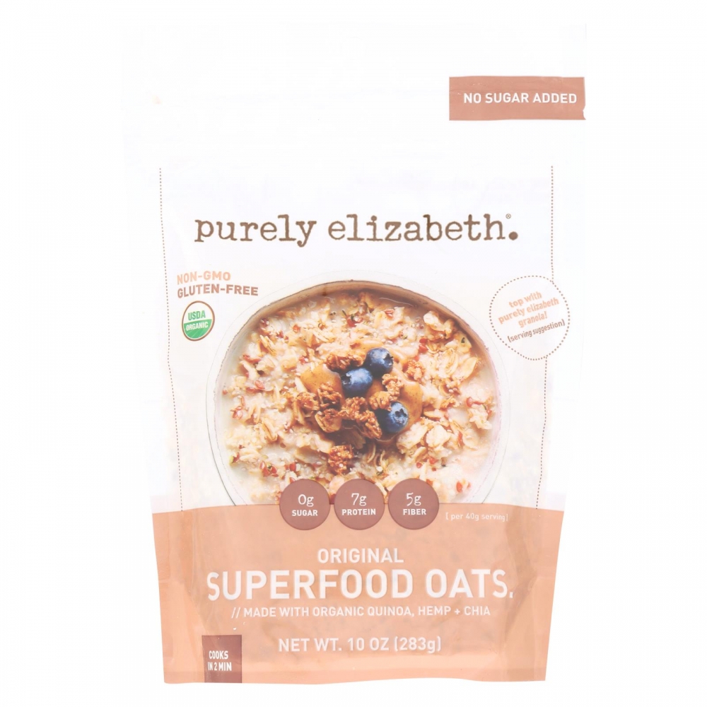 Purely Elizabeth Oatmeal - Organic - Ancient Grain - Original - 10 oz - 6개 묶음상품