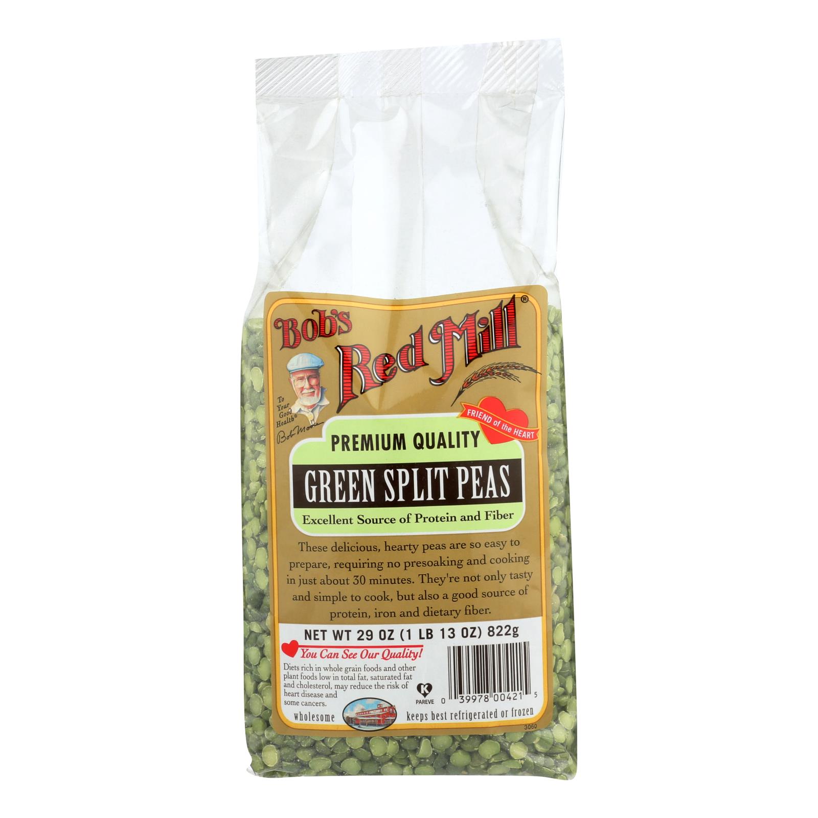 Bob’S Red Mill Beans Green Split Peas - Case of 4 - 29 OZ