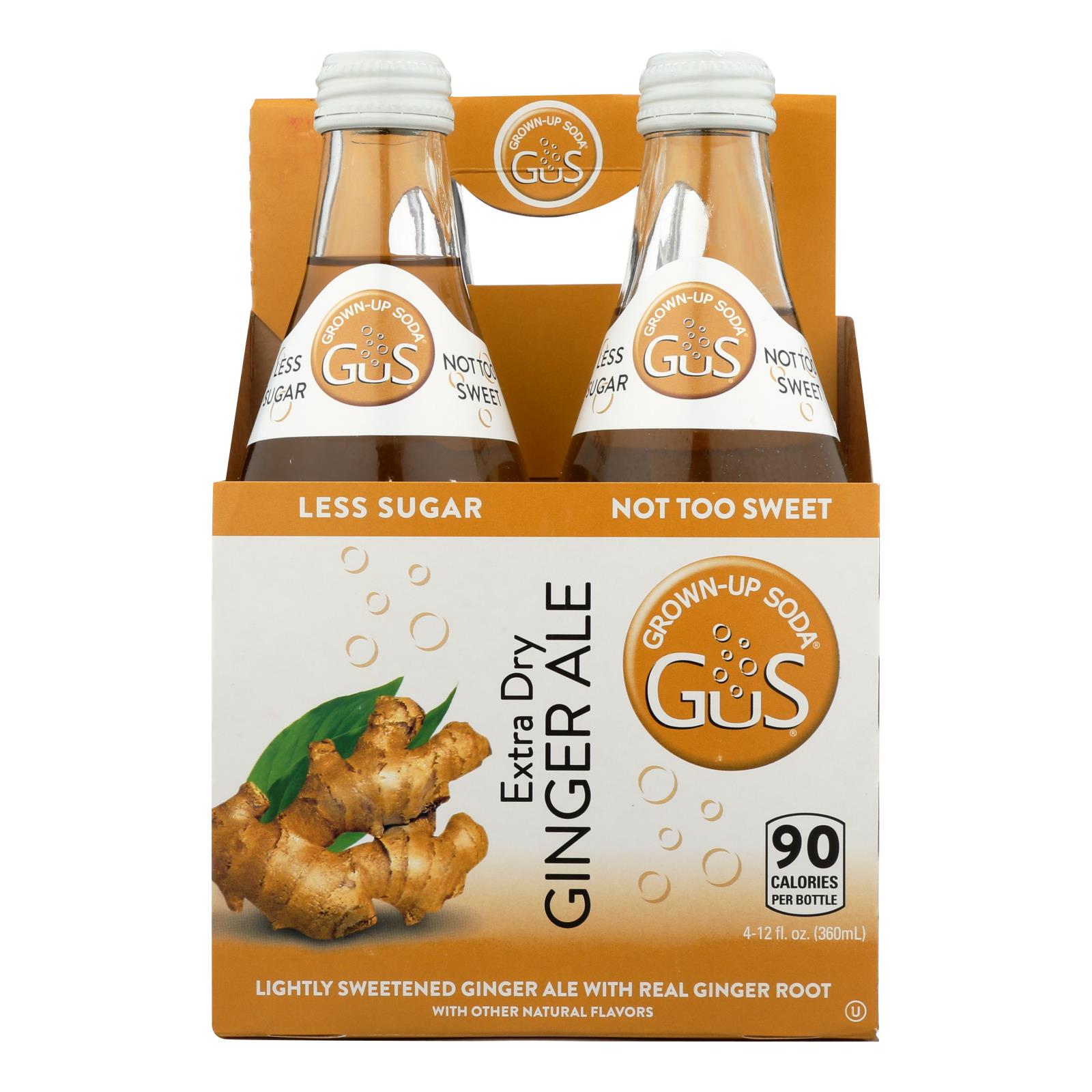 Gus Grown Up Soda - Soda Dry Extra Ginger Ale - 6개 묶음상품 - 4/12 FZ