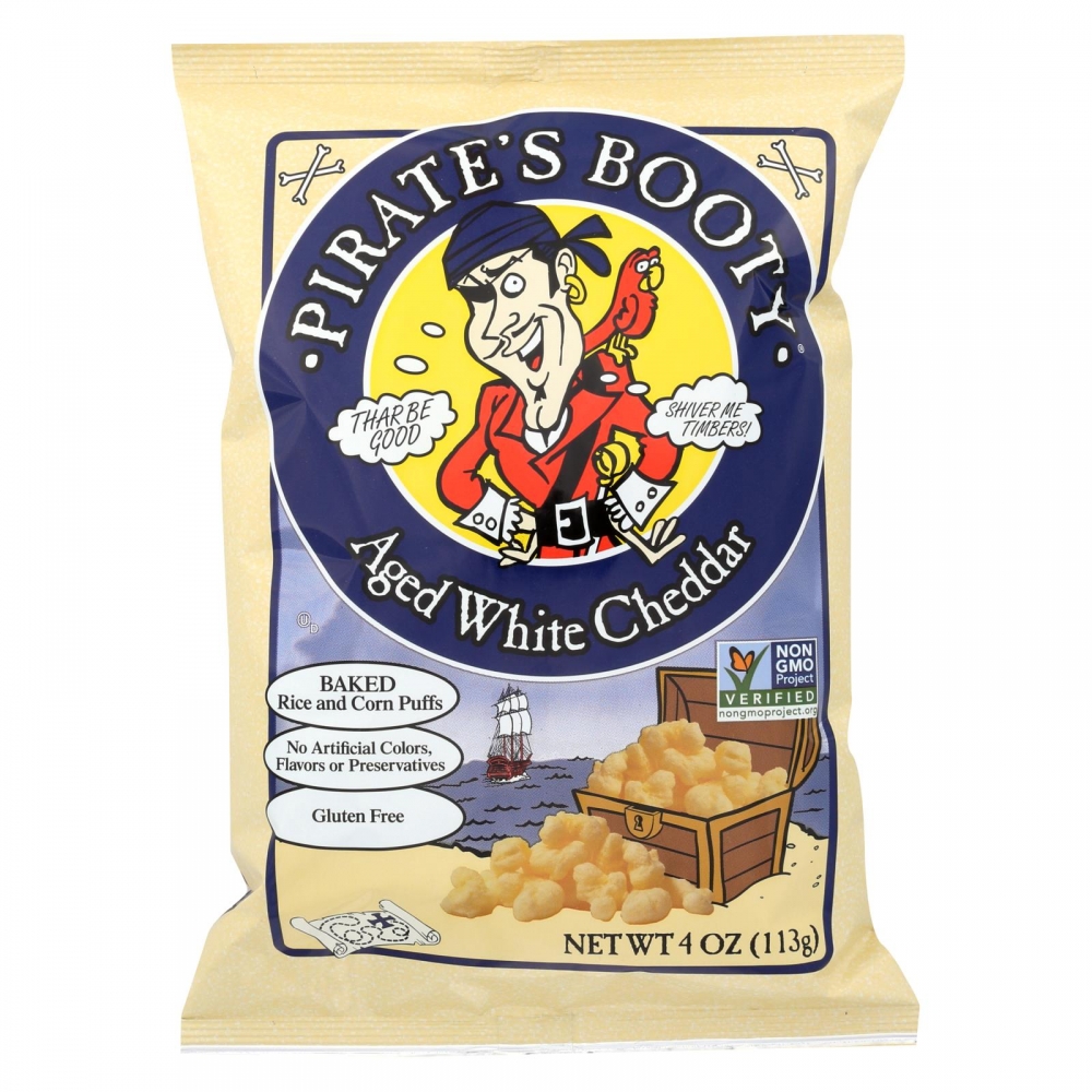 Pirate Brands Booty Puffs - Aged White Cheddar - 12개 묶음상품 - 4 oz.