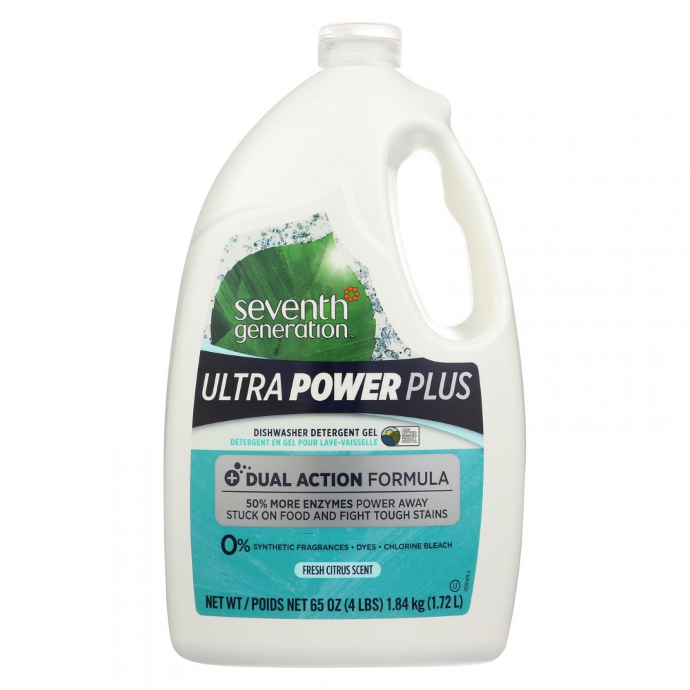 Seventh Generation Ultra Power Plus Dishwasher Detergent Gel - Fresh Citrus - 6개 묶음상품 - 65 oz.