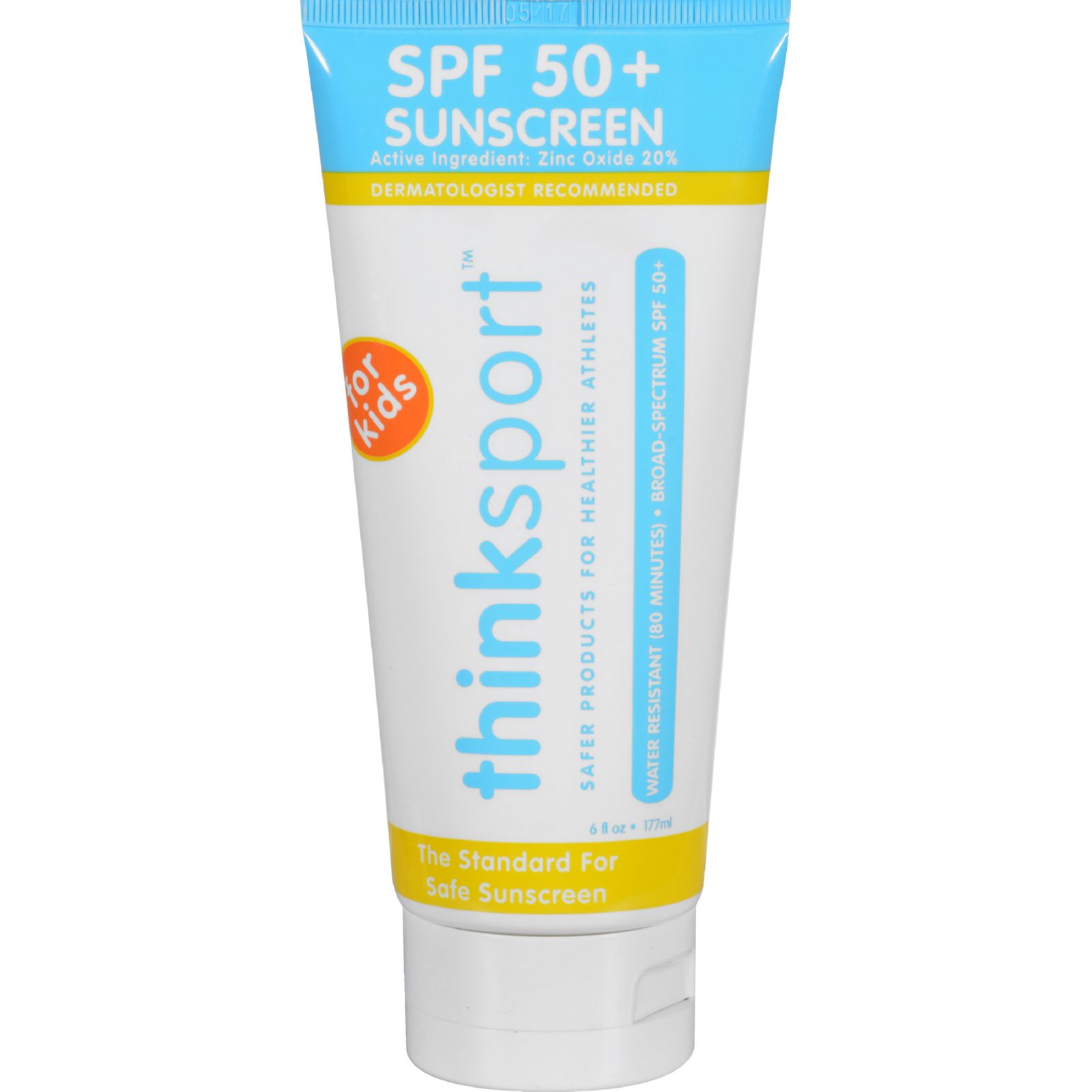 Thinksport Sunscreen - Safe - Kids - SPF 50 Plus - Family Size - 6 oz