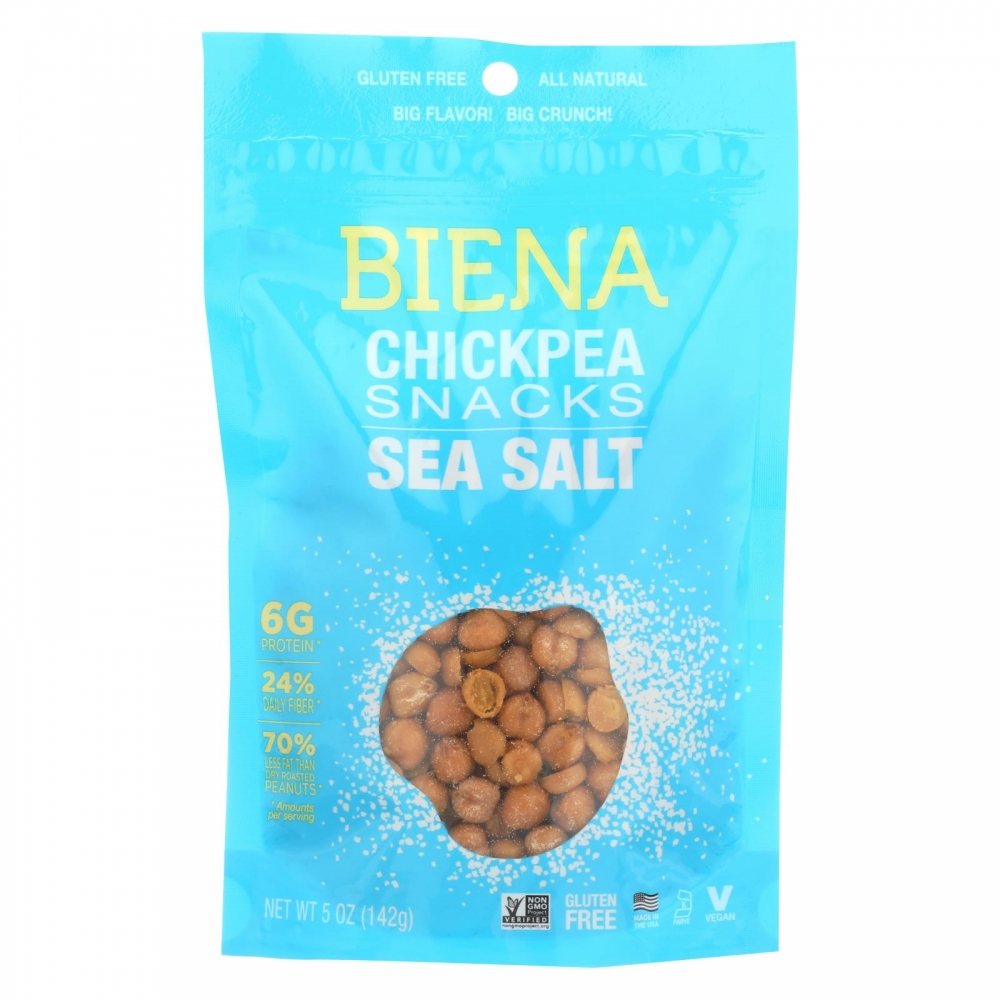 Biena Chickpea Snacks - Sea Salt - 8개 묶음상품 - 5 oz.