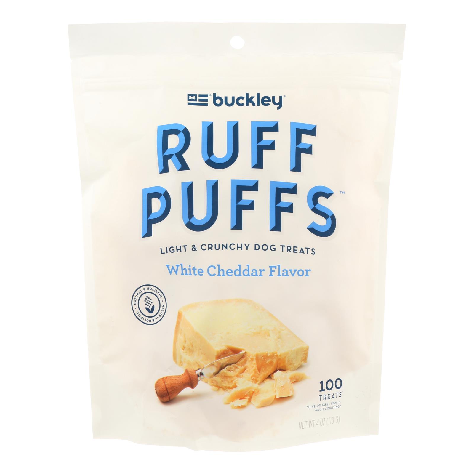 Buckley Pet Ruff Puffs White Cheddar - Case of 8 - 4 OZ