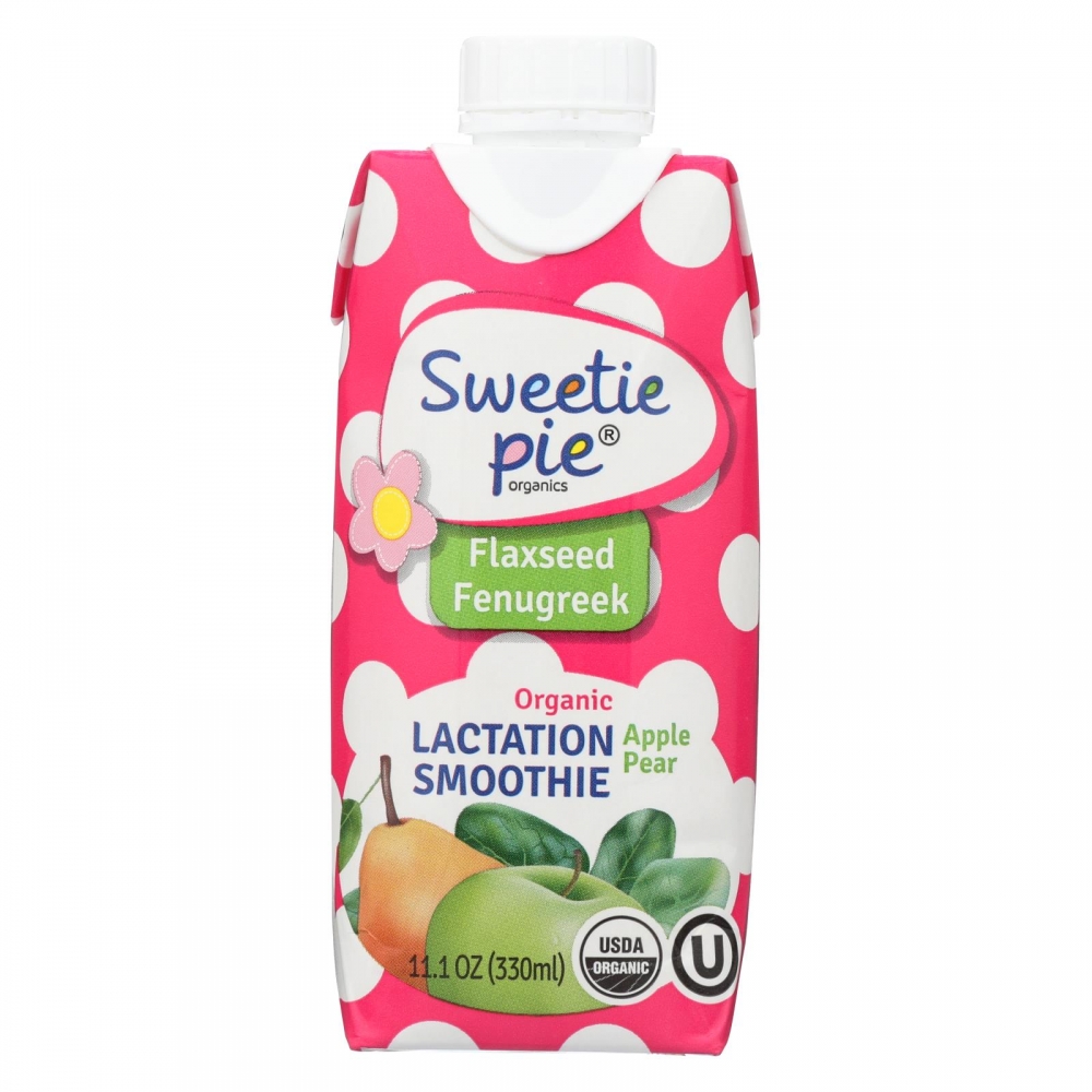 Sweetie Pie Smoothei - Organic - Lactation - Apple Pear - 12개 묶음상품 - 11.1 oz