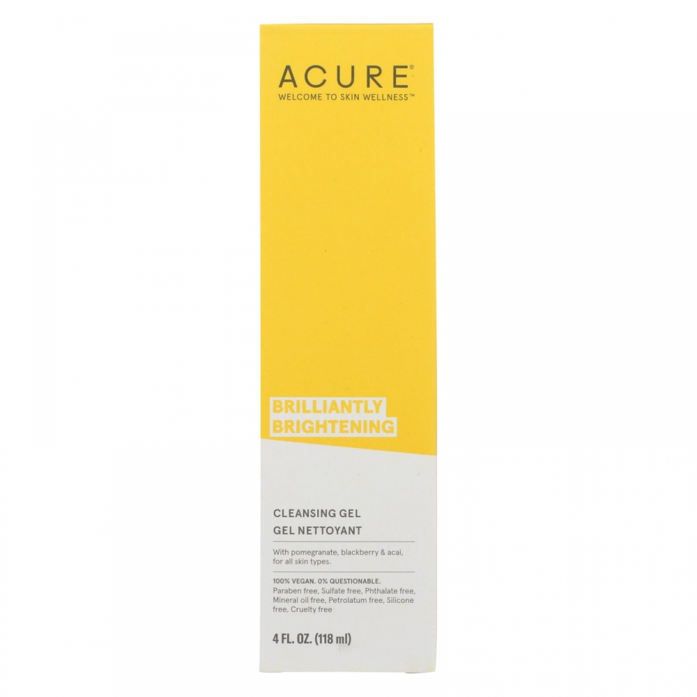 Acure - Brightening Cleansing Gel - Pomegranate, Blackberry & Acai - 4 FL oz.