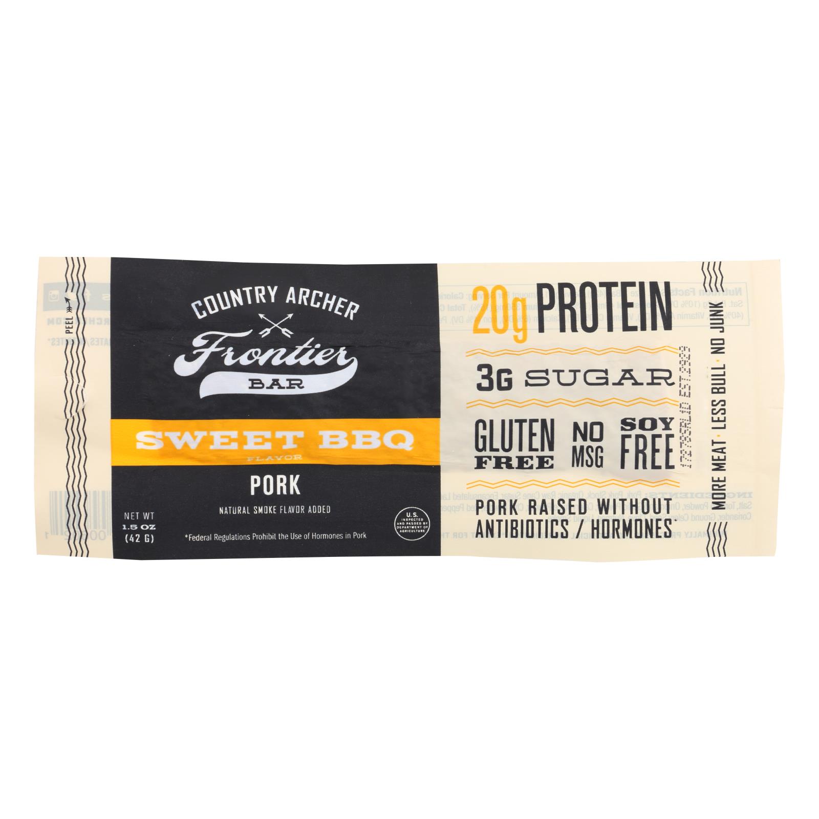 Country Archer - Protein Bar Bacon - Case of 12 - 1.5 OZ