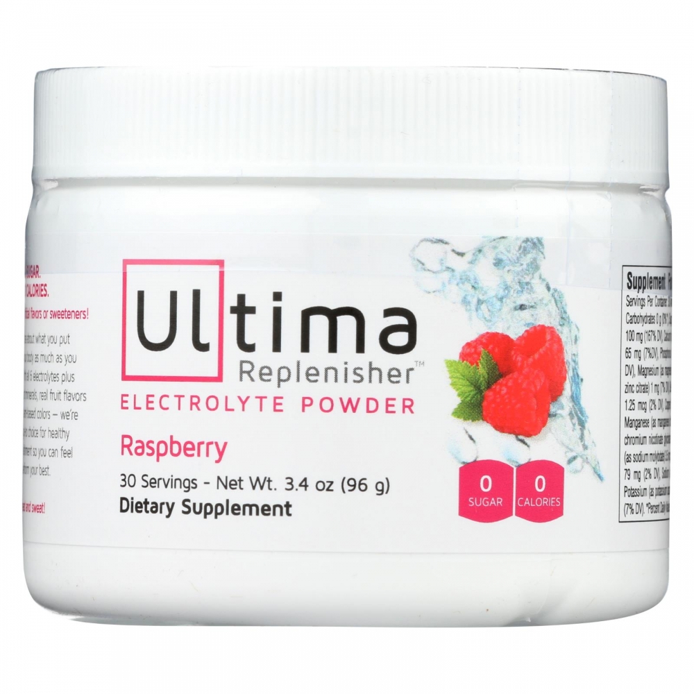 Ultima Replenisher Electrolyte Powder - Raspberry - Can - 3.4 oz