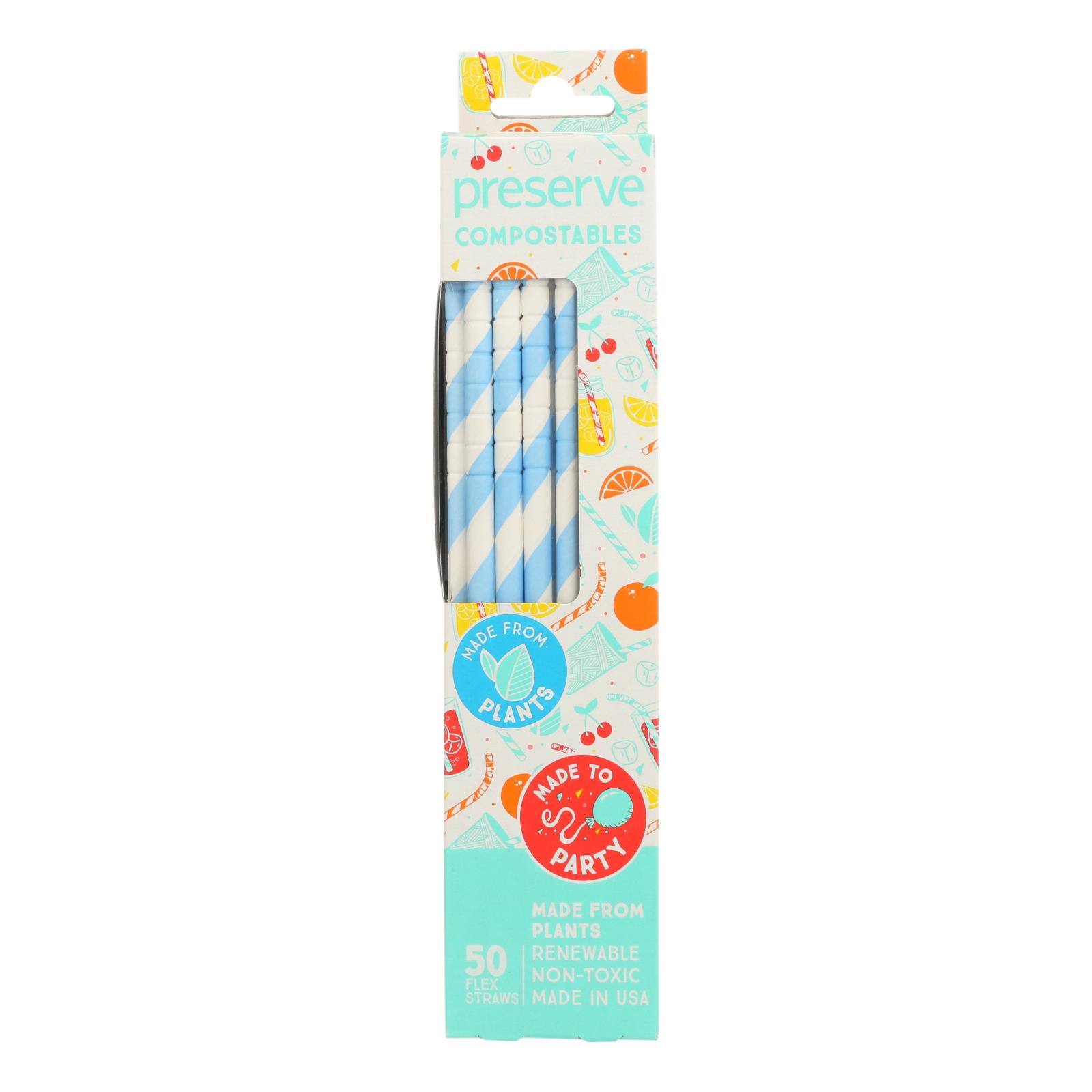 Preserve Compostables Flex Straws - Case of 12 - 50 CT