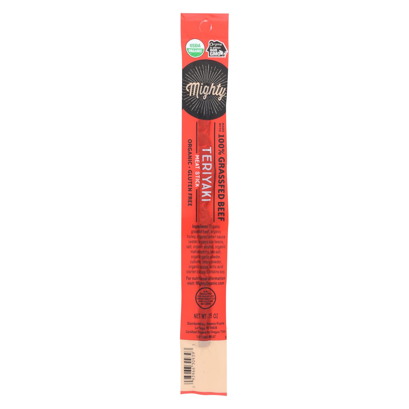 Mighty Organic Mighty Teriyaki Beef Stick - Case of 24 - .75 OZ