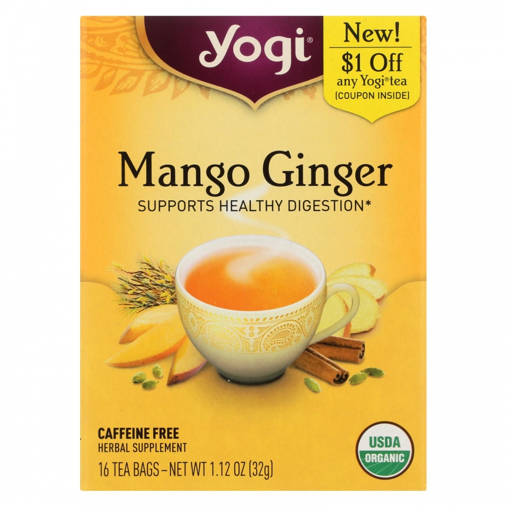 Yogi Tea - Organic - Mango Ginger - 6개 묶음상품 - 16 BAG