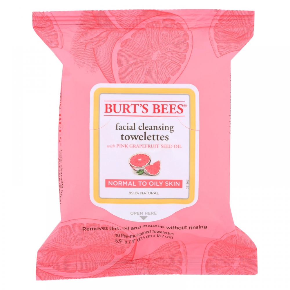 Burts Bees - Face Towelette - Pink Grapefruit - 3개 묶음상품 - 30 count
