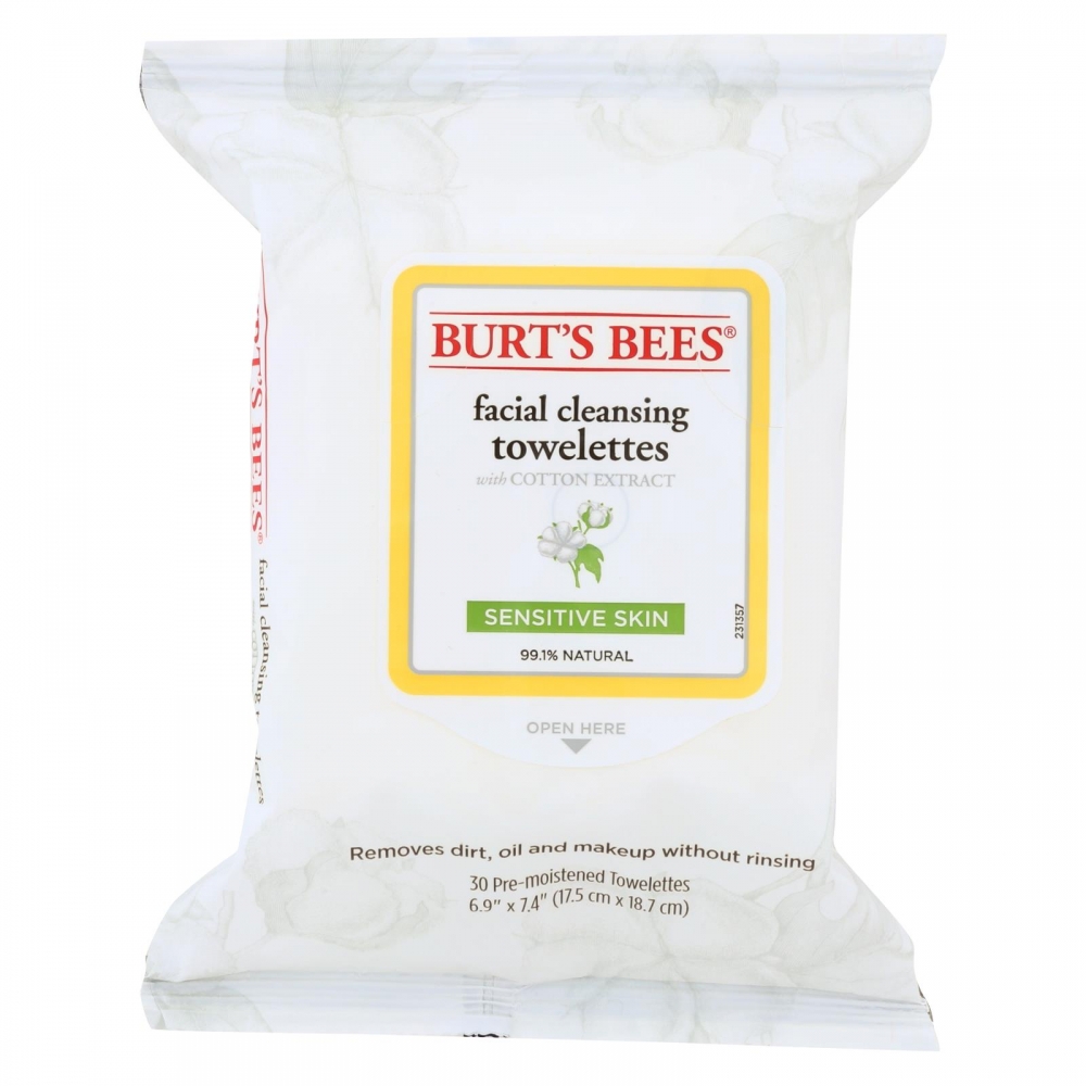 Burts Bees - Face Towelette - Sensitive - 3개 묶음상품 - 30 count