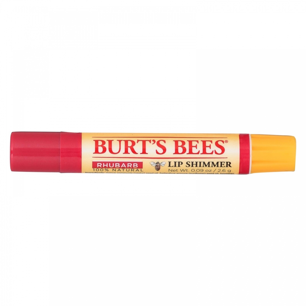 Burts Bees - Lip Shimmer - Rhubarb - 4개 묶음상품 - 0.09 oz
