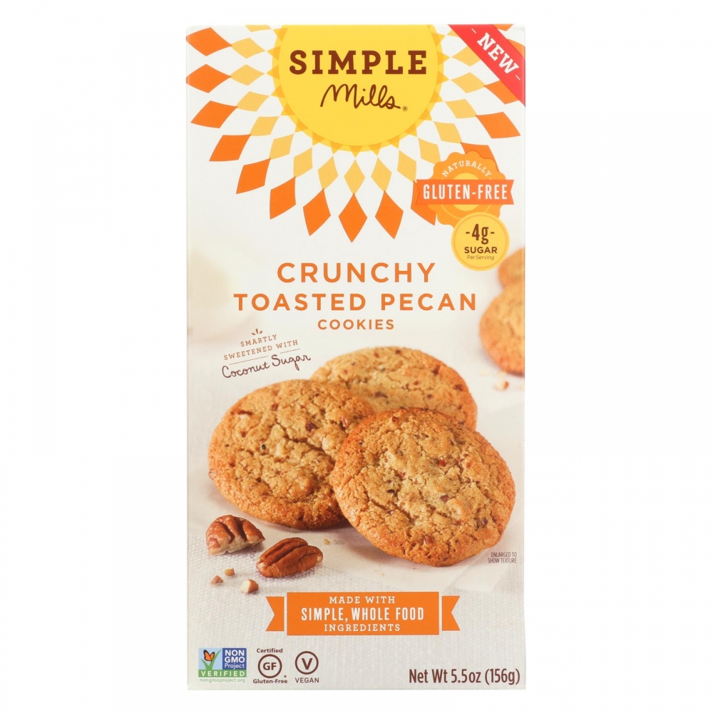 Simple Mills Cookies - Crunchy Toasted Pecan - 6개 묶음상품 - 5.5 oz