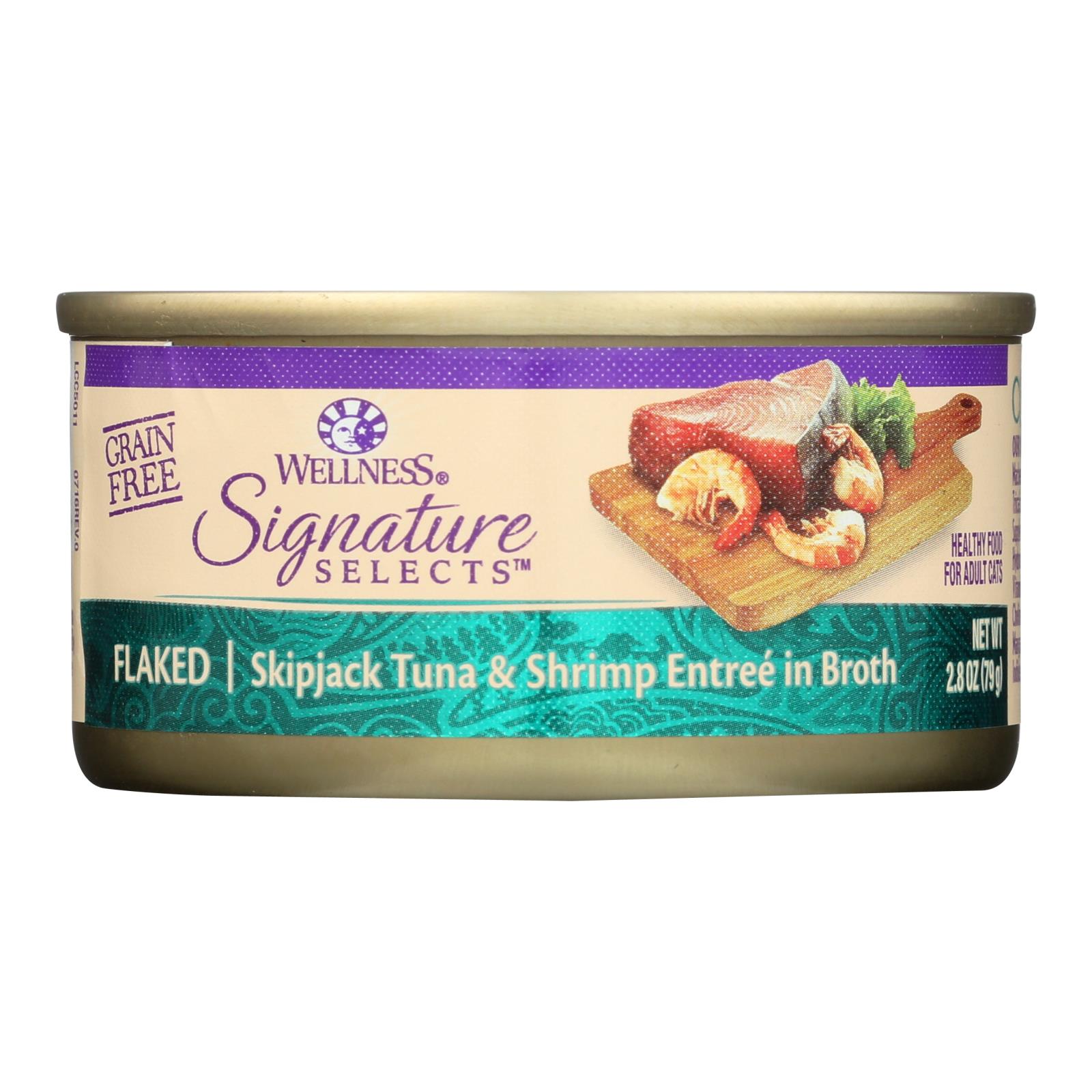 Wellness Pet Products Cat - Can - Tuna - Shrimp - Signature Selects - 12개 묶음상품 - 2.8 oz