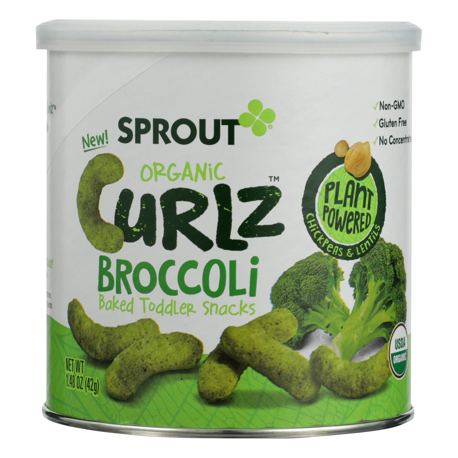 Sprout Organic Broccoli Curlz Baked Toddler Snacks - 6개 묶음상품 - 1.48 OZ